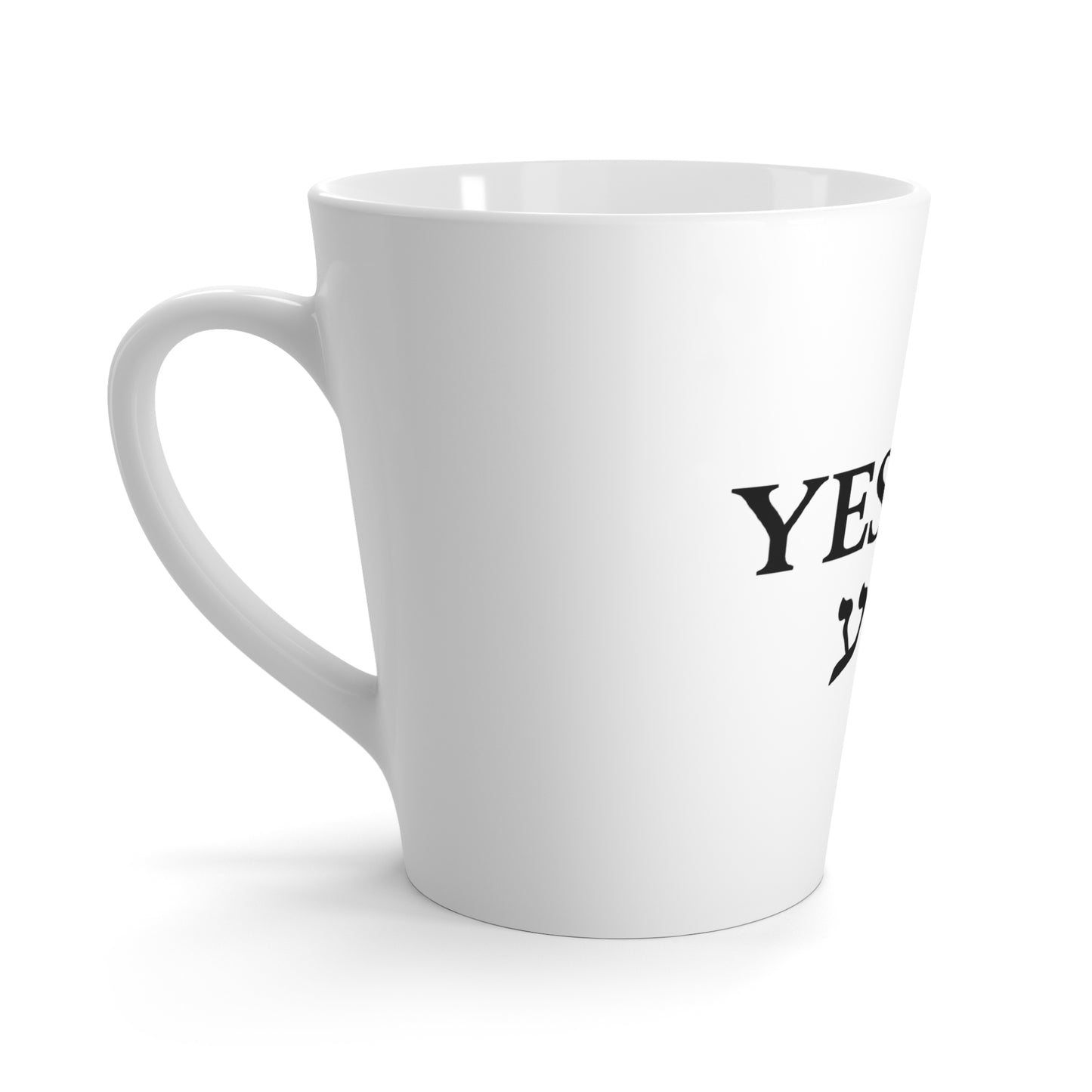 Yeshua Latte Mug – 12oz Christian Mug with English & Hebrew Typography – Inspirational Gift for Believers, Bible Study, or Daily Devotion