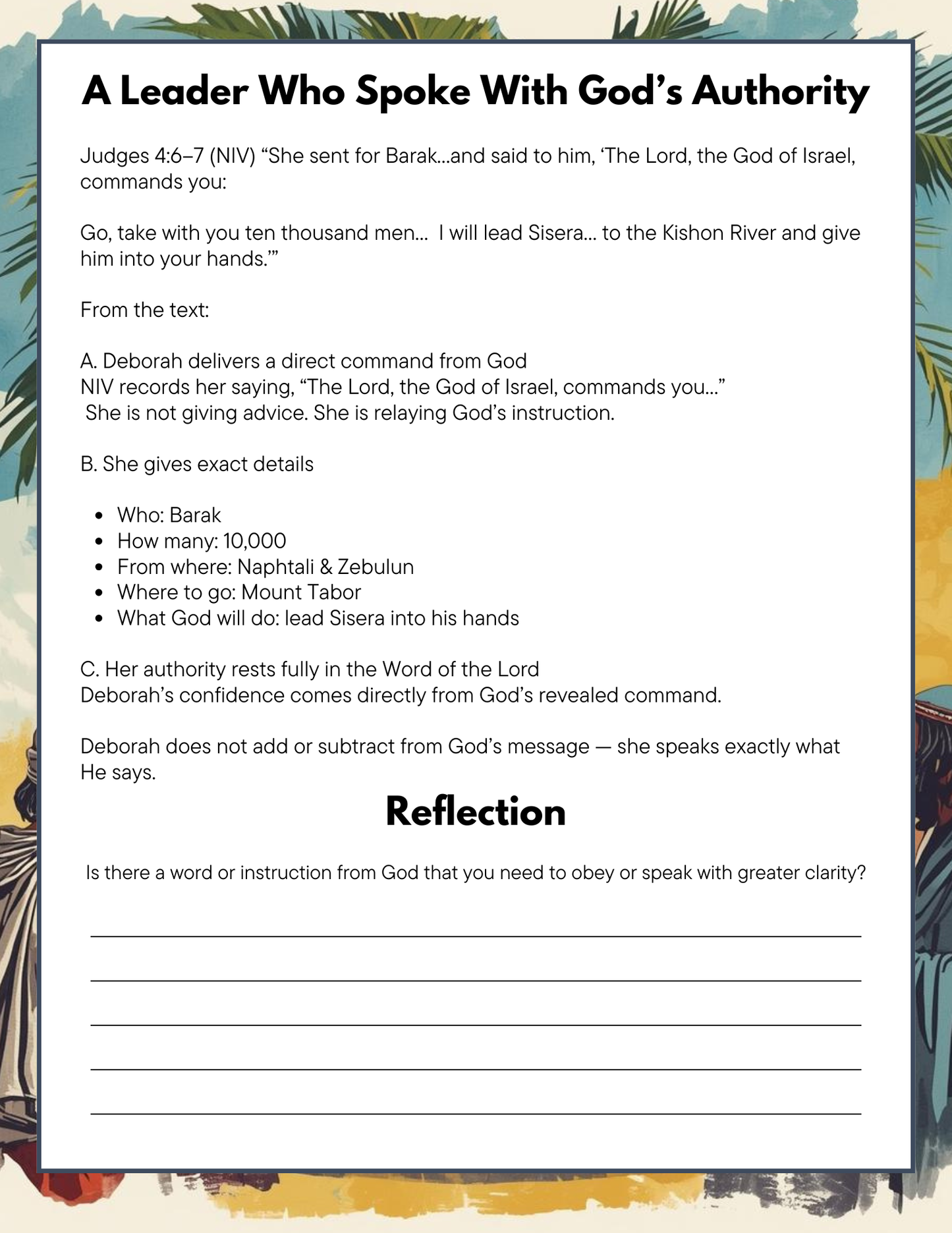 Deborah: A Study in Calling, Courage, and Kingdom Leadership