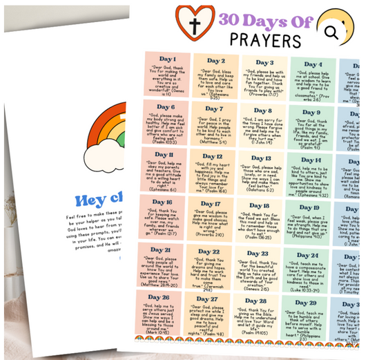 30 Days of Prayer for Kids (Rainbow Edition) – Scripture-Based Prayer Journal for Children
