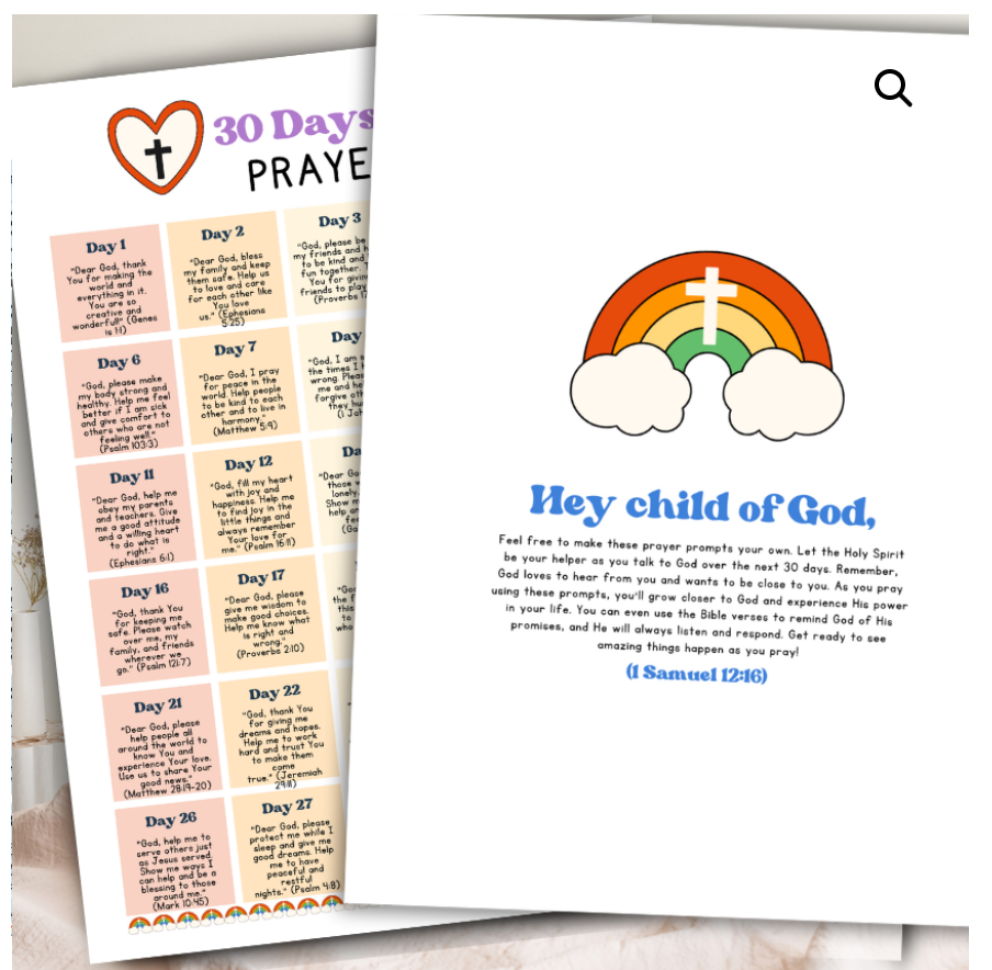 30 Days of Prayer for Kids (Rainbow Edition) – Scripture-Based Prayer Journal for Children