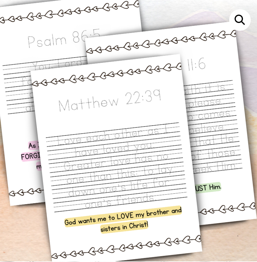 15 Bible Truths for Kids Tracing Pack – Scripture Writing and Learning Activity