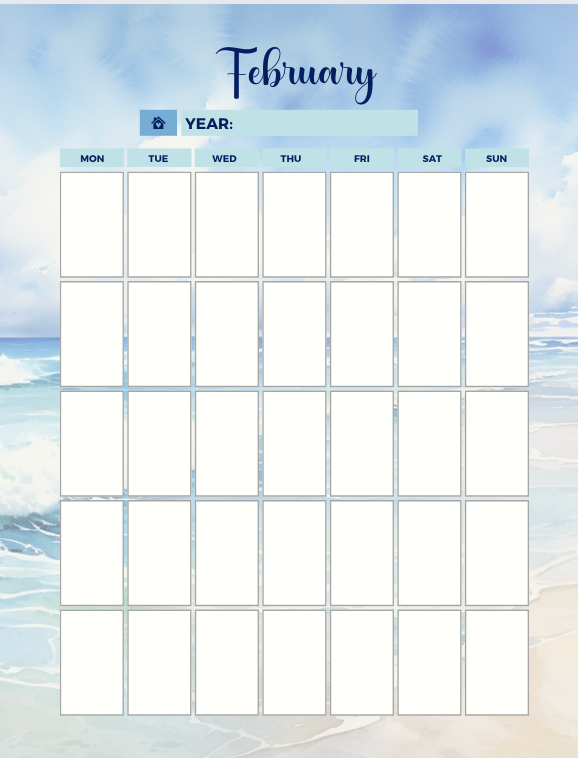 Faith Digital Planner – Watercolor Beach Edition | Spiritual Growth & Daily Life Organizer