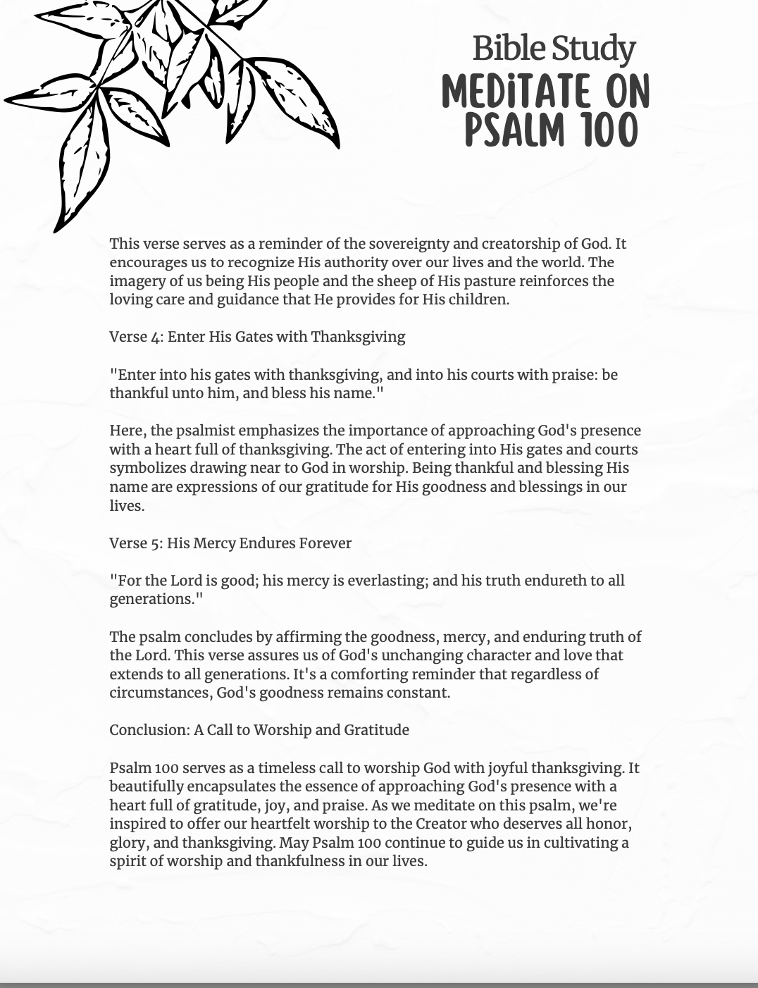 Cultivating a Thankful Heart Mini-Bible Study