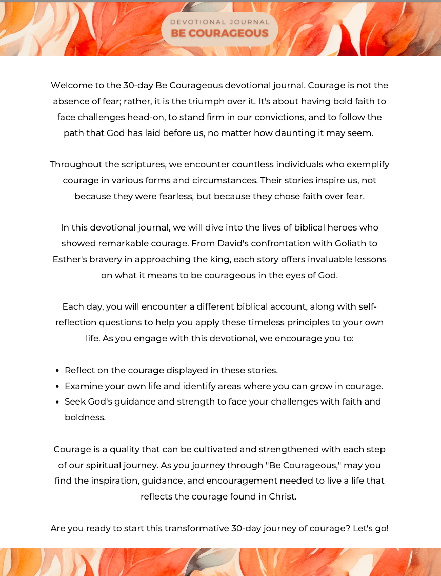 Be Courageous | 30-Day Devotional & Journal for Empowering Faith and Bold Living