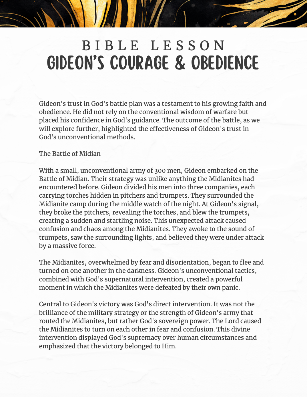 Courageous Series Gideon: Inspirational Bible Lessons and Study Guide