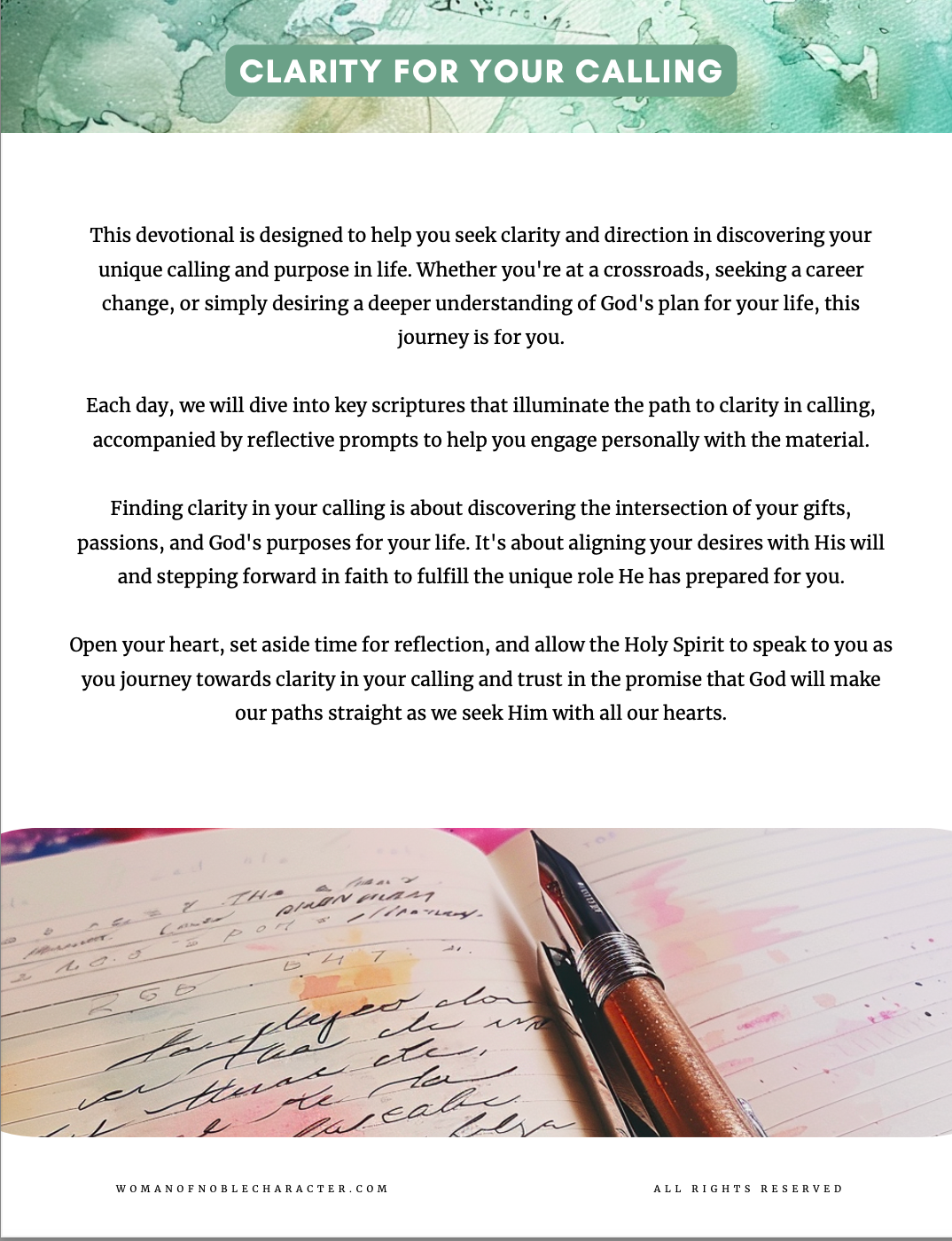 21-Day Devotional Journal: Clarity for Your Calling | Discover God’s Purpose for Your Life