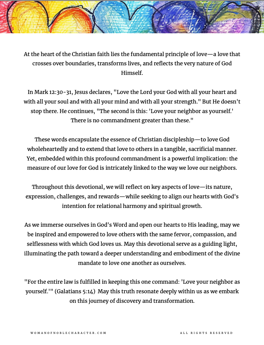 Loving Others: A 21-Day Devotional Journey to Spiritual Growth Through Christlike Compassion