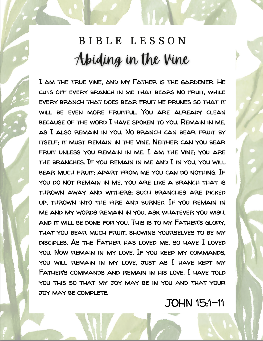 Abiding in the Vine: A Pathway to Transformed Living - Bible Lessons Guidebook