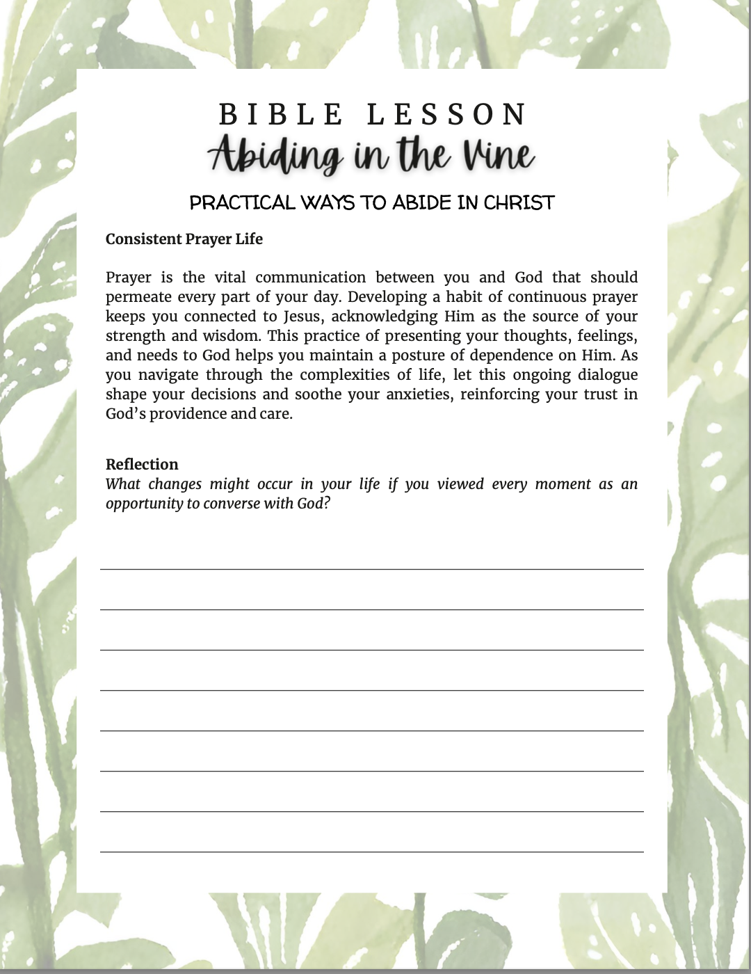 Abiding in the Vine: A Pathway to Transformed Living - Bible Lessons Guidebook