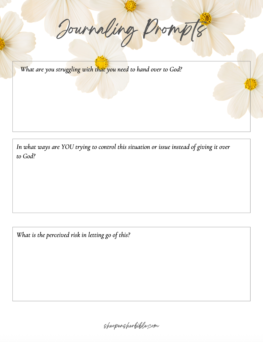 Overcoming Fear Prayer Journal