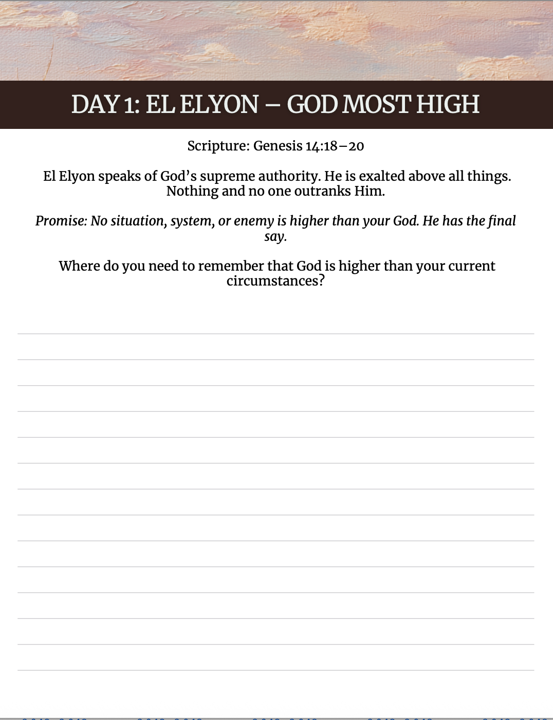 The Names of God: 30 Names, 30 Days, 30 Promises – A Devotional Journal