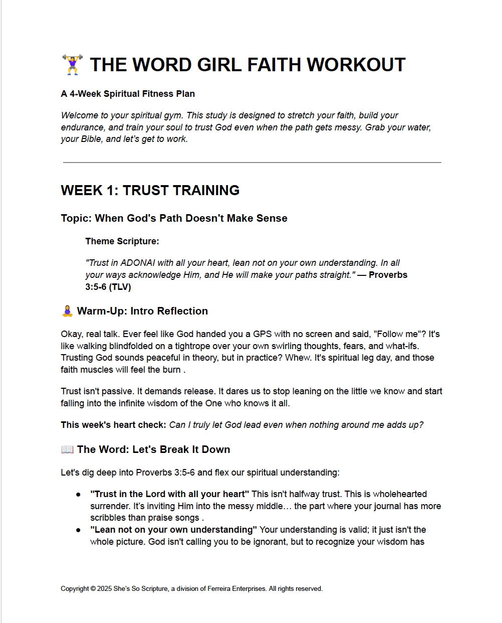 The Word Girl Faith Workout - A 4-Week Study for Women Who Are Ready to Strengthen Their Spiritual Muscles